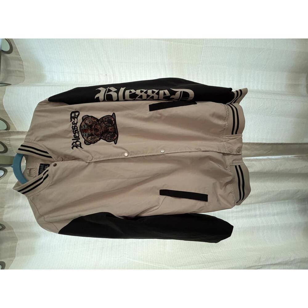 Seven‎ Souls Black White Blessed Bomber Teddy Bear Jacket XL